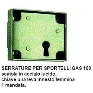 serratura sportelli gas 4 fori scatola in ferro 1 mandata